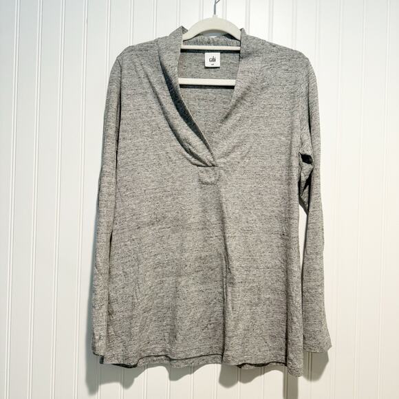 CAbi Tops - Cabi Gray Popover Long Sleeve Top Size Medium
